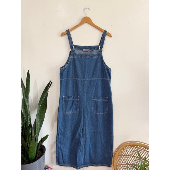 90’s Denim Jumper Dress size Large - Picture 1 of 9
